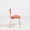 Orange Leather Series 7 Chairs by Arne Jacobsen for Fritz Hansen, Set of 4 7