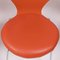Orange Leather Series 7 Chairs by Arne Jacobsen for Fritz Hansen, Set of 4 11