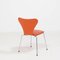 Orange Leather Series 7 Chairs by Arne Jacobsen for Fritz Hansen, Set of 4 8