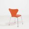 Orange Leather Series 7 Chairs by Arne Jacobsen for Fritz Hansen, Set of 4, Image 8