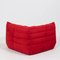 Togo Red Modular Sofa and Footstool by Michel Ducaroy for Ligne Roset, Set of 4, Image 7