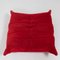 Togo Red Modular Sofa and Footstool by Michel Ducaroy for Ligne Roset, Set of 4 9