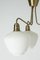 Mid-Century Swedish Brass and Opaline Glass Chandelier, Image 4