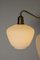 Mid-Century Swedish Brass and Opaline Glass Chandelier, Image 8