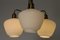 Mid-Century Swedish Brass and Opaline Glass Chandelier 7