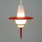 Lanterne Rouge en Laiton et Verre Laiteux, Italie, 1950s 9