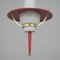 Italian Red Lantern in Milk Glass & Brass, 1950s 15