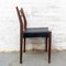 Sedie in teak e similpelle nera, anni '50, set di 6, Immagine 7