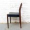 Teak and Black Leatherette Chairs, 1950s, Set of 6 4