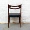 Sedie in teak e similpelle nera, anni '50, set di 6, Immagine 6