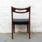 Teak and Black Leatherette Chairs, 1950s, Set of 6 6
