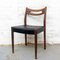 Teak and Black Leatherette Chairs, 1950s, Set of 6 3