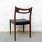 Sedie in teak e similpelle nera, anni '50, set di 6, Immagine 5