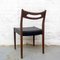 Teak and Black Leatherette Chairs, 1950s, Set of 6 5