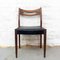 Teak and Black Leatherette Chairs, 1950s, Set of 6 2