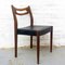 Chaises en Teck et en Similicuir Noir, 1950s, Set de 6 8