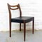 Teak and Black Leatherette Chairs, 1950s, Set of 6, Image 8