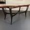 Vintage Italian Wood and White Marble Dining Table, 1950s 9