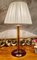 Bernsteinfarbene Venezianische Tischlampe aus geblasenem Muranoglas mit weißem Seidenschirm, 1950er 1