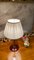 Bernsteinfarbene Venezianische Tischlampe aus geblasenem Muranoglas mit weißem Seidenschirm, 1950er 5