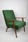 Vintage Green Velvet Chameleon Series Armchair, 1970s, Image 1