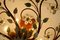 Florale Vintage Hollywood Regency / Florentine Stil Metall & Kristallglas Deckenlampe 2