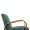 Fauteuil Vintage en Tissu Vert et en Chêne par Kropacek & Kozelka pour Interier Praha, 1940s 13