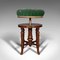 Antique English Walnut Revolving Music Stool from Charles Wadman, 1880s, Image 3