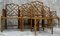 Sedie da pranzo Chippendale in bambù e similpelle, Cina, set di 8, Immagine 9