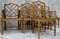 Sedie da pranzo Chippendale in bambù e similpelle, Cina, set di 8, Immagine 7