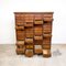 Tall Industrial Wooden Bank of Drawers 13