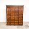 Tall Industrial Wooden Bank of Drawers 10