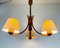 Mid-Century Teak Pendant Lamp with 3 Arms by Domus, 1960s 2