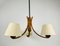 Mid-Century Teak Pendant Lamp with 3 Arms by Domus, 1960s 3
