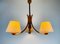 Mid-Century Teak Pendant Lamp with 3 Arms by Domus, 1960s 10