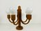 Lámpara colgante de teca con cinco brazos de Domus, años 60, Imagen 3
