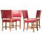 Kaare Klint 3758 The Red Chairs by Rud Rasmussen, Denmark, Set of 4 1