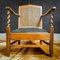 Antique Wood Leather Chair from Vroom & Dreesmann, 1920s 4