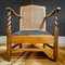 Antique Wood Leather Chair from Vroom & Dreesmann, 1920s, Image 4