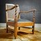 Antique Wood Leather Chair from Vroom & Dreesmann, 1920s, Image 1