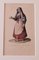 Michela De Vito - Kostüm von Neapel - Original Tinte und Wasserfarbe - 1830er 1