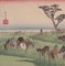 Stampa artistica di Utagawa Hiroshige - A Horse Fair, Chiryu - fine XIX secolo, Immagine 4
