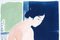 Hashiguchi Goyo Ukiyo-E inspirado, cianotipo desnudo, pintura en tonos pastel, 2021, Imagen 5