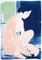 Hashiguchi Goyo Inspired Ukiyo-E, Nude Cyanotype, Painting with Pastel Tones, 2021, Immagine 1