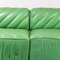Modulares Sofa aus grünem Leder, 1970er, 4er Set 5