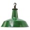 Vintage British Industrial Green Enamel Factory Lamp 1