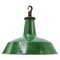 Vintage British Industrial Green Enamel Factory Lamp, Image 1