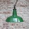 Vintage British Industrial Green Enamel Factory Lamp 4