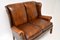 Vintage Georgian Style Leather Wingback Sofa 5