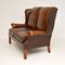 Vintage Georgian Style Leather Wingback Sofa 3